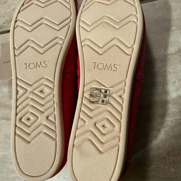TOMS Vibrant Red Canvas Slip-Ons - Picture 3 of 6